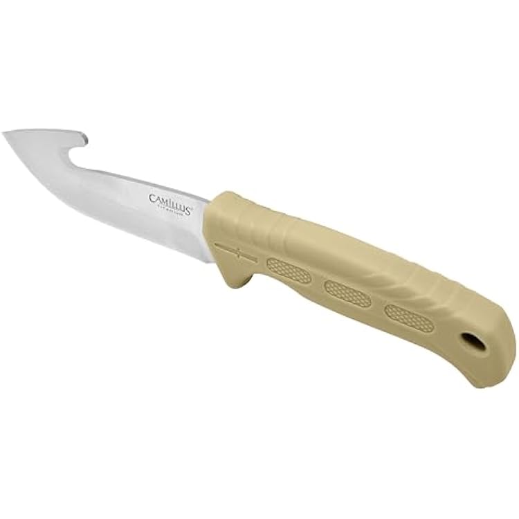 CAMILLUS Roto 9 Gut Hook Blade Durable Corrosion-Resistant 420 Stainless Steel Outdoor Hunting Fixed Blade Knife with Protective Sheath